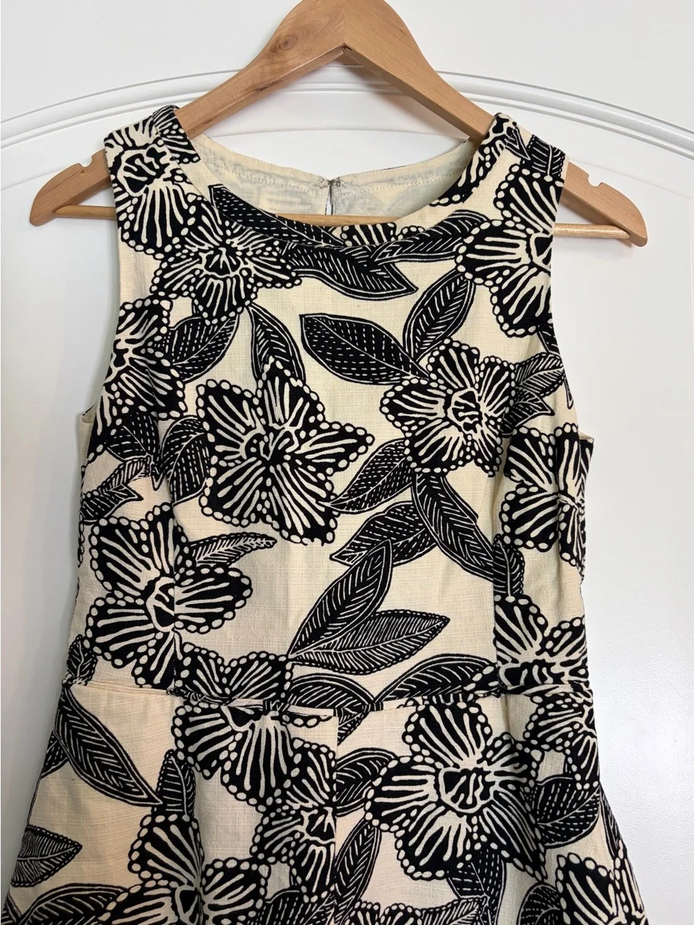 J. Crew Polynesian Floral Print Fit and Flare Sleeveless Cotton Dress Size 4